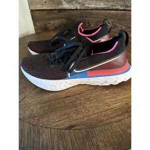 Nike React Infinity Run FK Flyknit (Size 9.5) Black White Red Blue CD4371-005